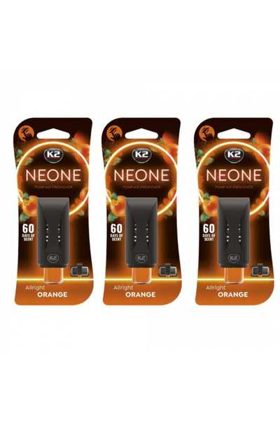 K2 Pachet 3 x odorizant auto grila ventilatie Puf-Puf Neone Orange (Unisex)
