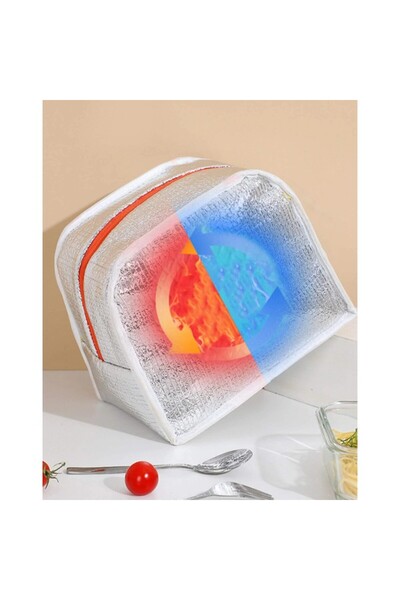 Flippy Geantă portabilă de răcire pentru copii, cu model de desen animat, pentru prânz, din pânză Oxford, 22 x 14 x 19 cm, model cu pinguini, albastră