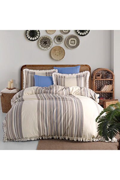 RH Rosehan Striped Pattern 200X220 Cotton-Linen Double Duvet Cover Set