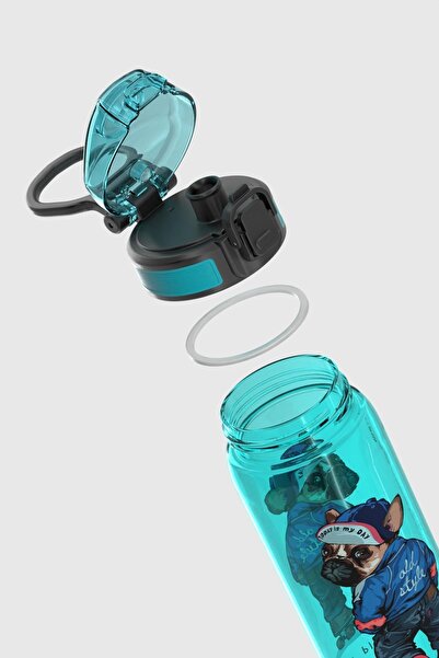 Renga Rybo-X Patterned 630 ml Tritan Children's Water Bottle 912163 Blue