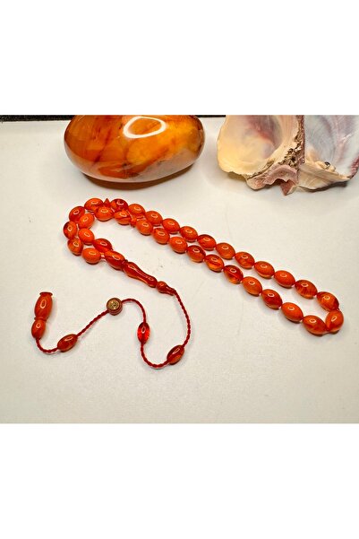 İskenderun Tesbihcilik Masterfully Crafted Crimped Amber Prayer Beads for Wrist Length Lovers