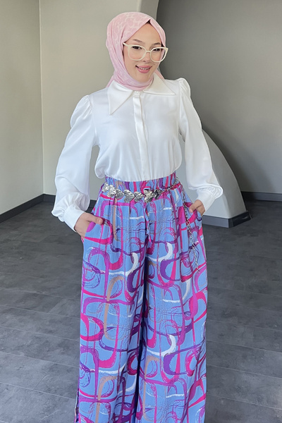 SaklıButik Boya Desenli Salaş Pantolon