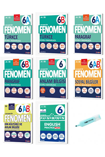 Fenomen Yayıncılık 6. Sınıf Sözel Dersler Soru Bankası Bütün Dersler Set