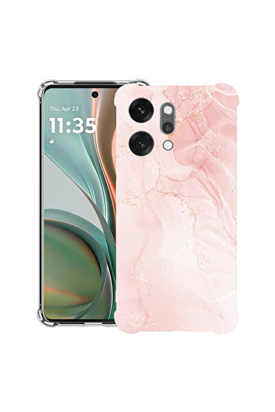 bestcase Carcasă antișoc pentru OPPO Reno 14 5G cu design marmură roz pastel,...