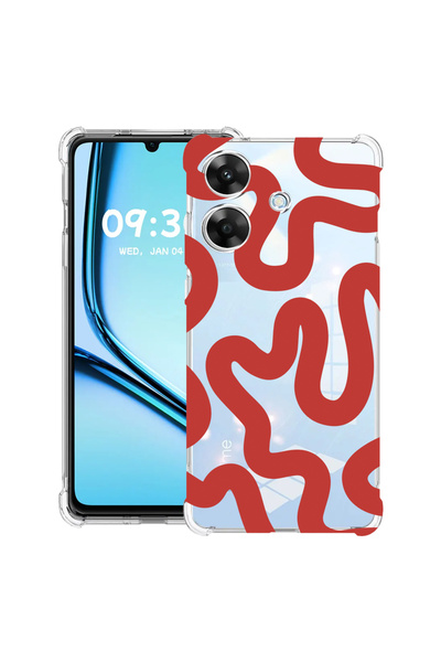 bestcase Carcasă antișoc pentru Realme Note 60 / Note 60X cu design roșu abst...