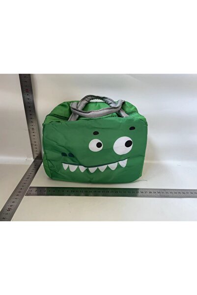 Flippy Cartoon Portable Cooler Bag for Kids Lunch Oxford Cloth 22x14x19 cm Crocodile Pattern Green