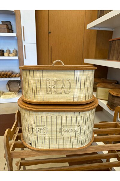 Genel Markalar Ahşap Bölmeli Patates Soğanlık Ve Ekmeklik Set