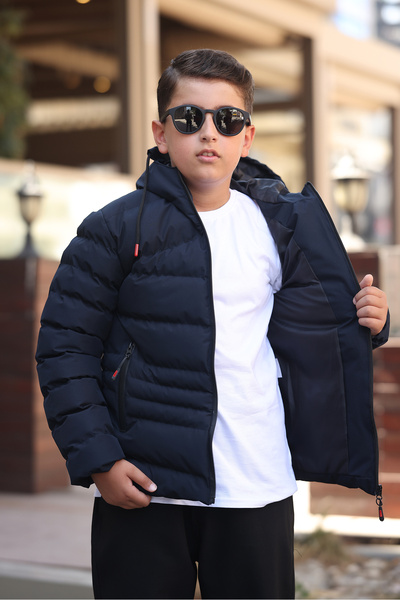 Boymen Dětský kabát Silný voděodolný dětský kabát s kapucí péřový kabát Premium Coat