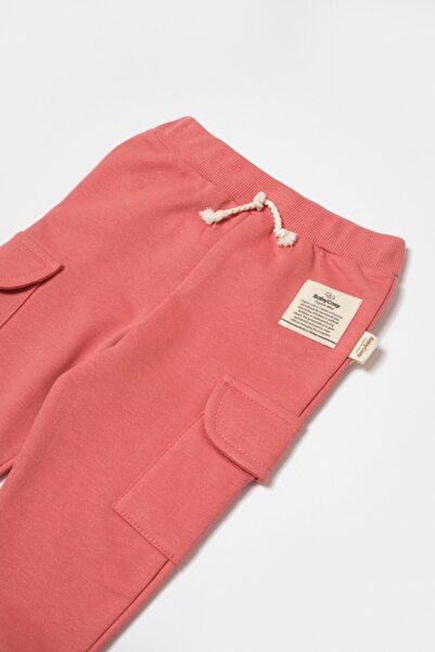 JollyMag Pantaloni cu buzunare laterale, dvě vlákna, 100% bumbac - růže, BabyCosy (Marime: 6-9 luni)