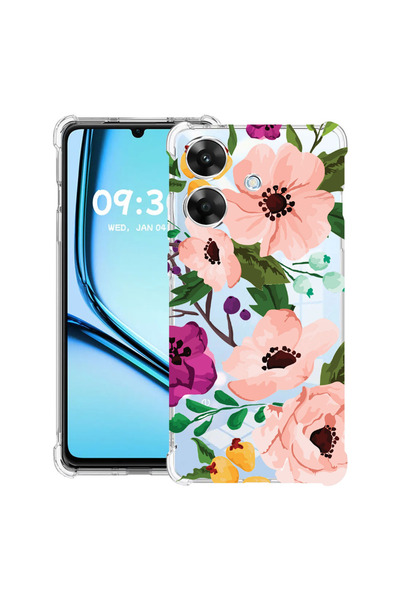 bestcase Husă antișoc pentru Realme Note 60 / Note 60X cu design flori pastel...