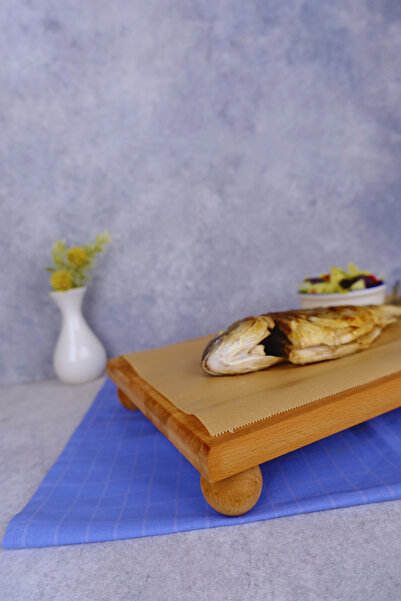 justwood Risus Top Footed 25X40 cm Wooden Rectangular Cake Presentation Serving Plate