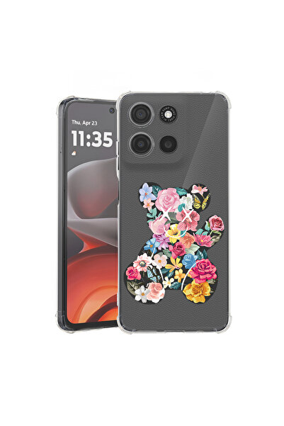 bestcase Husă antișoc pentru Motorola Moto G86 cu design ursuleț de pluș și f...