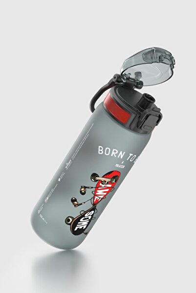 Renga Rybo-X Soft Touch Desenli 630 ml Tritan Çocuk Matara 912162 Siyah