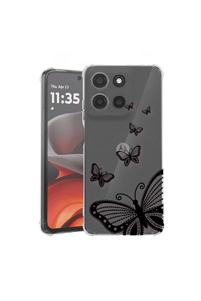 bestcase Husă antișoc pentru Motorola Edge 60 Pro cu design fluture, 2052054 ...