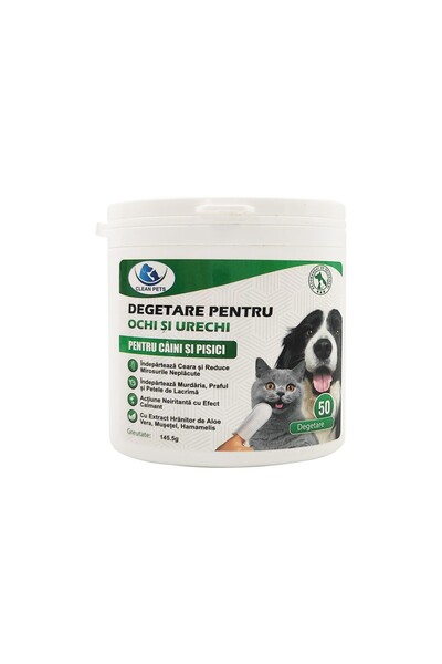 Clean Pets Degete pentru igiena ochilor și urechilor pentru câini și pisici, ...