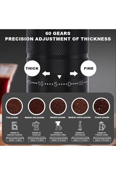 Generic Portable Hand Brewed Coffee Grinder with Adjustable Gears