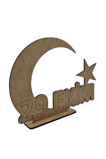 toptanetkinlikboyama Wooden Painting October 29Th Republic Day Moon Star Figure | Mdf Children's Workshop (Unassembled)