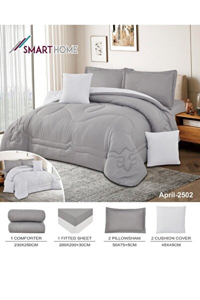 smart home Summer double Comforter, Reversible. Double-stuffed, 6-piece microfiber sleeping set, 230x250cm