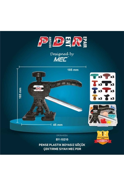 ByDENT Pdr Boyasız Göçük Düzeltme Pensesi + 24 Adet Öpücük Adaptör Alüminyum Sap