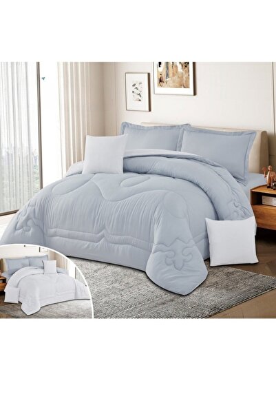 smart home Summer double Comforter, Reversible. Double-stuffed, 6-piece microfiber sleeping set, 230x250cm