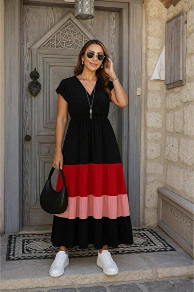 WMPULSE Women's Short Sleeve Double Breasted Collar Multi Color Aerobin Dress