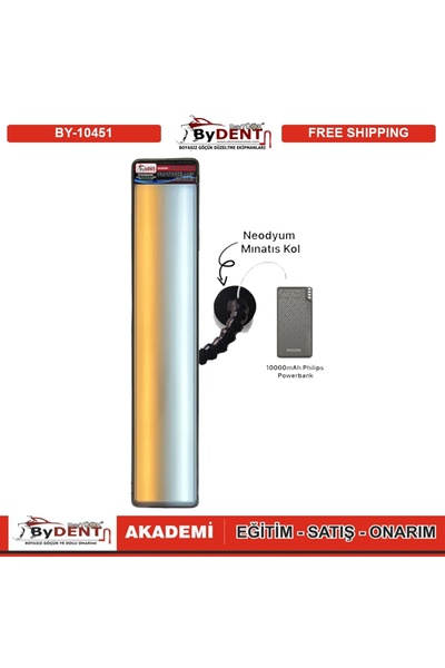 ByDENT Pdr Boyasız Göçük Düzeltme Şarjlı 2 Ledli Uzun Lamba Mıknatıslı 52x12