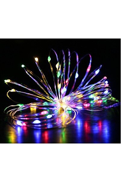 Flippy Instalare, 3 metri, 30 LED-uri, multicolor, alimentat cu baterii, fir de cupru, interior/exterior,