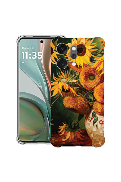 bestcase Husă antișoc pentru OPPO Reno 14 5G cu desenul „Sunflower Painting”,...