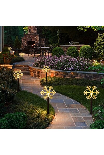 Flippy Set of 5 Outdoor Battery LED Lamps Snowflake 35.5 cm Warm White