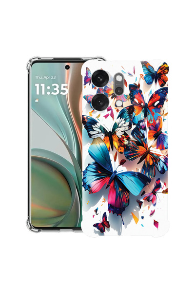 bestcase Husă antișoc pentru OPPO Reno 14 5G cu design fluturi colorați, 2052...
