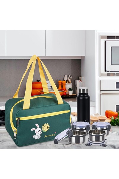 Flippy Thermal Insulated Bag, Flippy, Phone and Cutlery Compartments, Waterproof, 30x21x20 cm, Green