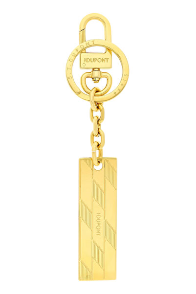 S.T. Dupont Monogram Metal Gold Keychain 3540