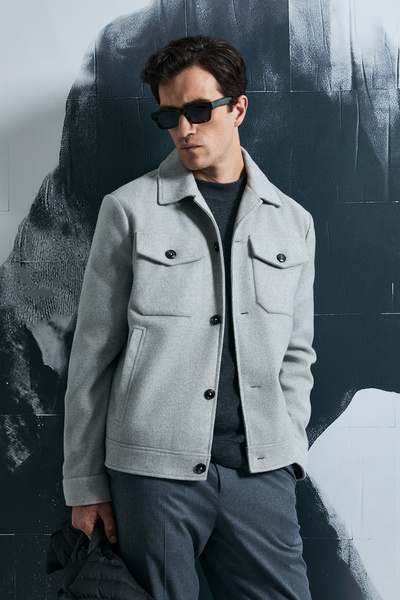 Lufian Good Men's Knitted Jacket Gray