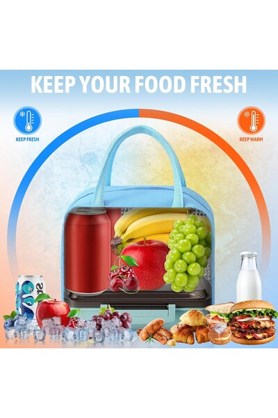 Flippy Insulated Kids Lunch Bag 3D Cartoon Elephant, Oxford, 23x13x19 cm, Blue