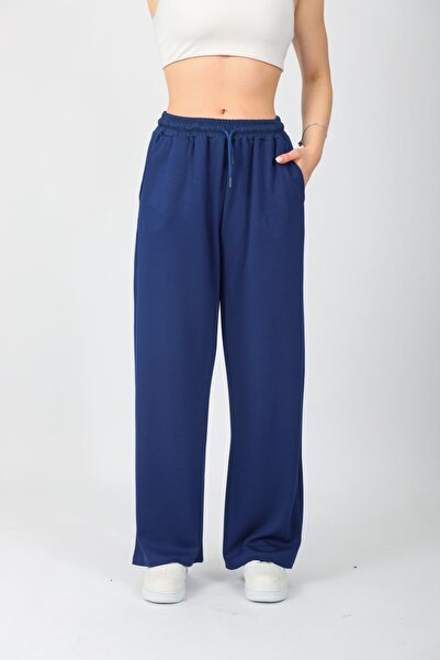 VOICTEC Γυναικείο υφασμάτινο φαρδύ παντελόνι με κορδόνια με ψηλόμεσο Palazzo