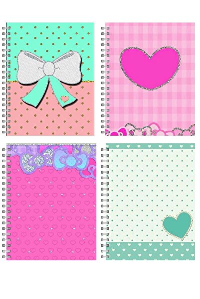 Minnoş A5 Spiral School Notebook 80 Sheets Set of 4 - Lined - Concept Notebook