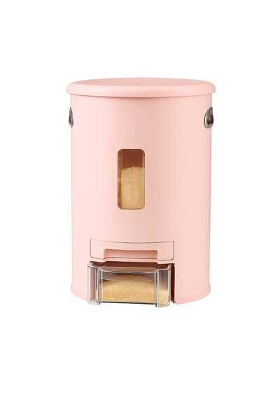 Tradeo Rice Storage Container with Dispenser, Pink, Airtight Kitchen Storage Bin with Viewing Window