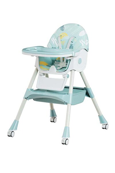 kiddoz كرسي طعام مرتفع للأطفال - طائر - أخضر