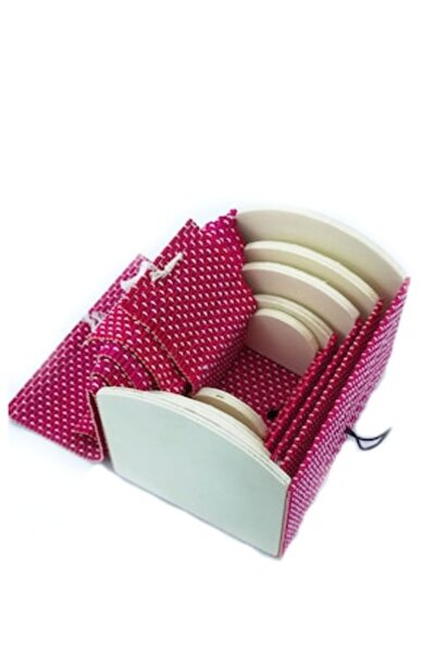 Doty - Set 5 Casete bijuterii din bambus, culoare roz