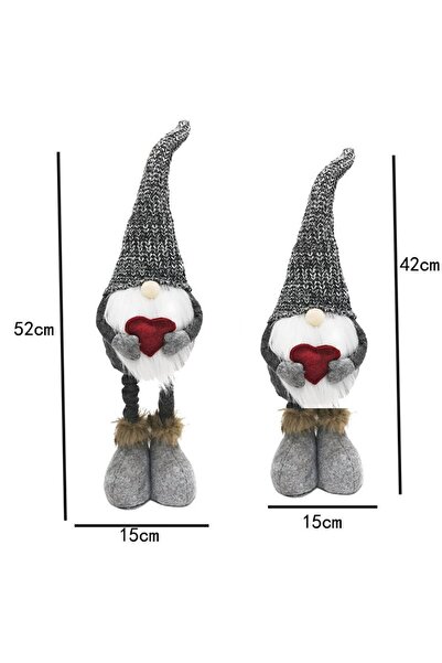 Flippy For Christmas, Flippy, Elf, Woodsman in Love, Telescopic Legs, Adjustable Height 42 - 52 cm, Gray