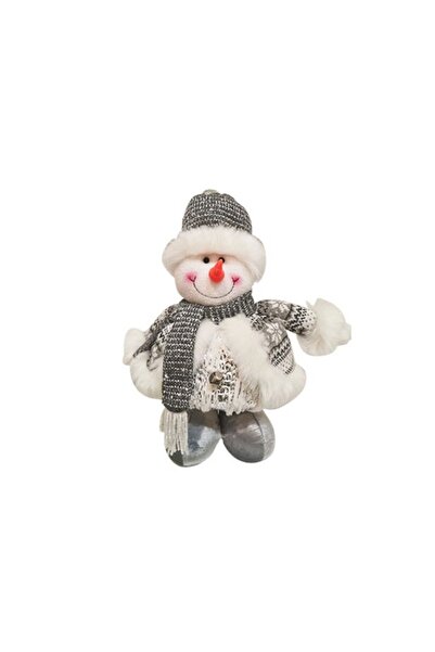 Flippy Om de zăpadă pliabil, pentru Crăciun, picioare telescopice, înălțime reglabilă 33-70 cm, alb/argintiu