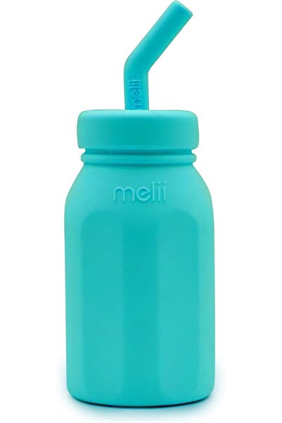 Melii زجاجة ماء سيليكون مع شفاطة للأطفال والرضع والأطفال الصغار، خالية من ماد...