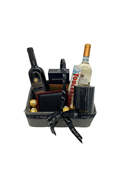 velve Cos Cadou Barbati, Parfum Lattafa Qaaed, vin Bottega, portofel piele, c...