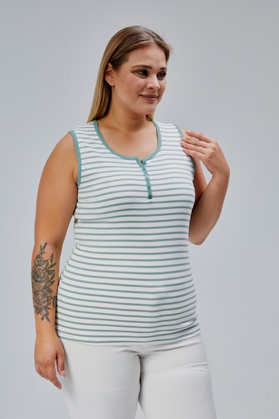 BANEGA Plus Size Sleeveless Thick Strap 100% Cotton Combed Cotton Crew Neck Blouse Undershirt