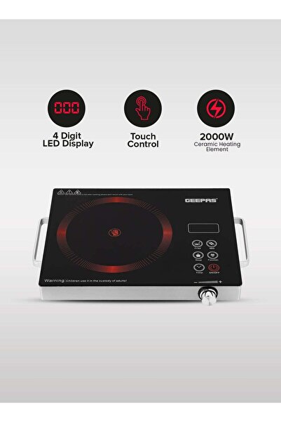 Geepas طباخ الأشعة تحت الحمراء الرقمي بشاشة LED مكونة من 4 أرقام