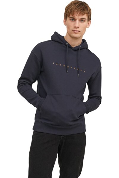 Jack & Jones Φούτερ Star JJ με κουκούλα - 12233972-Σκούρο μπλε