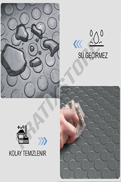 Pratixstore Oto Paspas & Zemin Kaplama Muşambası %100 PVC, Su Geçirmez Kaymaz Yer Döşemesi