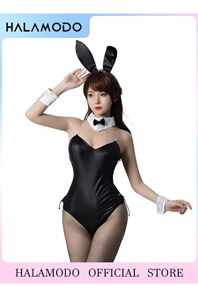HALAMODO زي الأرنب النسائي لفتاة الأرنب سينباي كوسبلاي بدلة قطعة واحدة