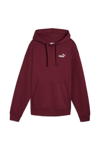 Puma Essentials Small No.1 Logo Women's Burgundy Hooded Sweatshirt