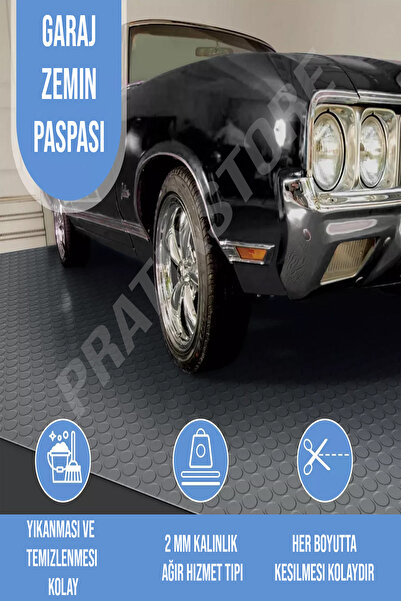 Pratixstore Oto Paspas & Zemin Kaplama Muşambası %100 PVC, Su Geçirmez Kaymaz Yer Döşemesi